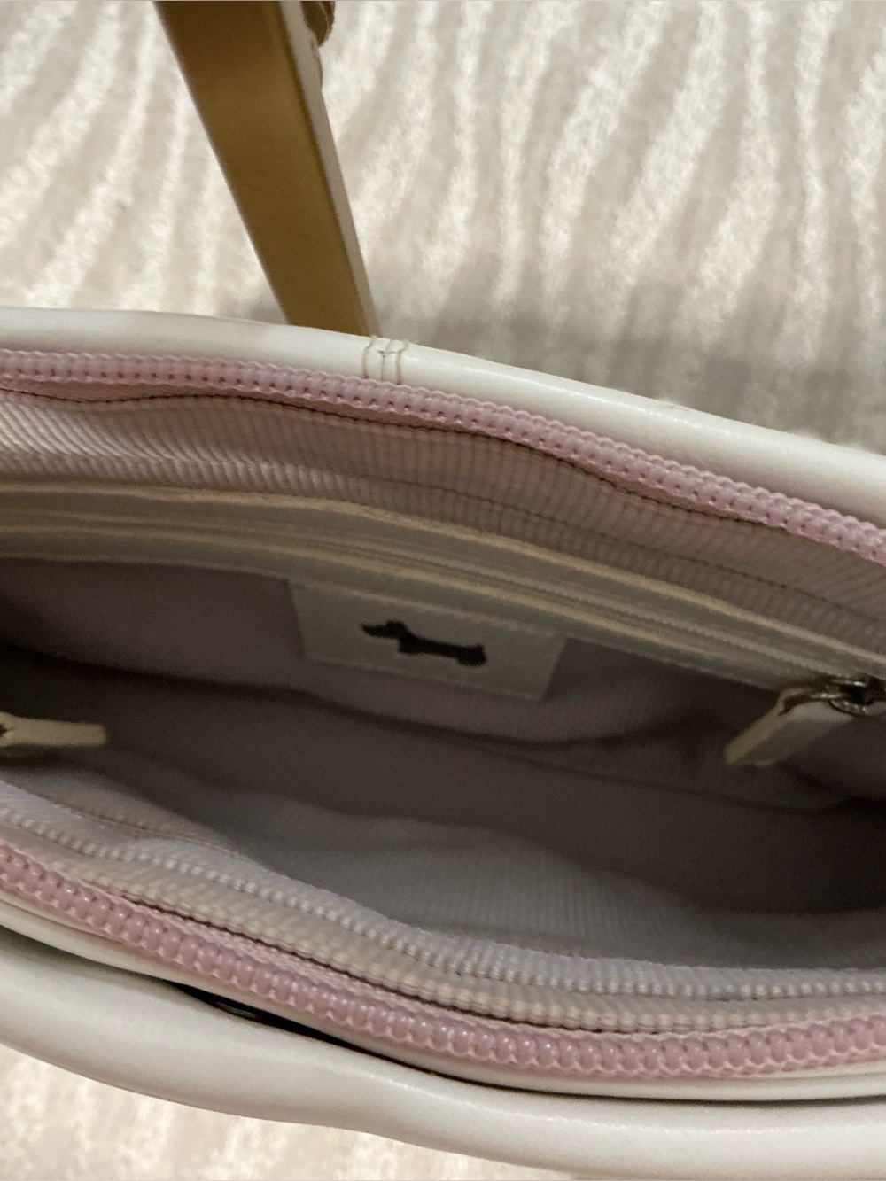 Radley London Ivory Soft Leather Shoulder Bag/Scottie Dog Charm/Small Hobo Purse - Picture 12 of 14